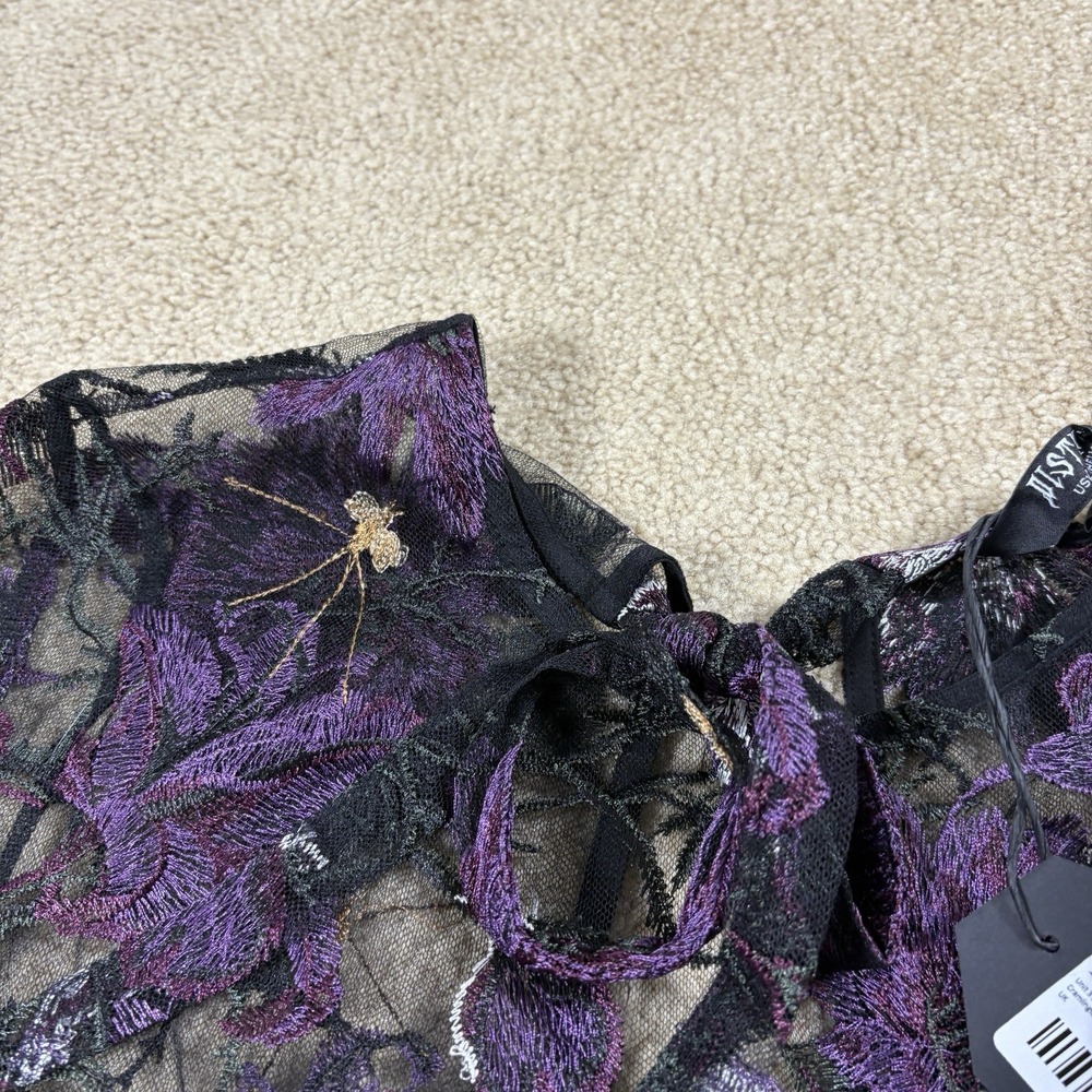 NWT Disturbia Estrid Embroidered Mesh Tie Back Blouse Top - Sz 10 - Picture 8 of 11